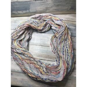 Collection Eighteen Multicolor‎ Metallic Striped Infinity Fashion Scarf